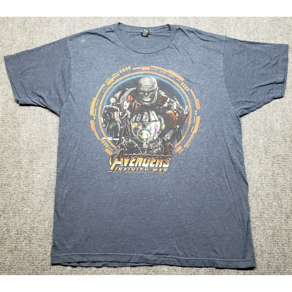 M&O Fine T-Shirt Mens XL Blue Avengers Infinity War Crew Neck Short Sleeve
